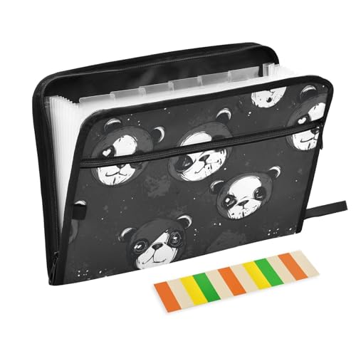 Bear Horror, schwarzer Aktenordner, Organizer, A4-Größe, Ordner mit Trennwänden mit Taschen, Aktenordner, Tasche, tragbarer Aktenordner für Beine, Büro, Klemmbrett Bear Horror, schwarzer Aktenordner, Organizer, A4-Größe, Ordner mit Trennwänden mit Taschen, Aktenordner, Tasche, tragbarer Aktenordner für Beine, Büro, Klemmbrett von famyily