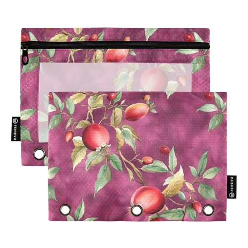 Beauty Hagebutten-Bindertaschen, weiches Federmäppchen für 3 Ringe, mit Löchern für Untersuchung, Schreibwaren, Organizer, Upplies von famyily