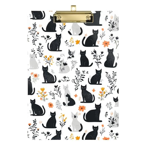Beauty Maine Cooncats weißes Kunststoff-Klemmbrett Still-Klemmbrett Klemmbretter Kunststoff-Büroklemmbrett für Ingenieur, Krankenpflege, Schule, 31,8 x 94 cm von famyily