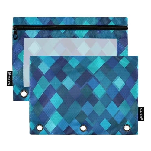 Bindertaschen mit 3 Löchern, für Ringe, Ordner, Ordner mit Ordnerlöchern, für Kinder, Schreibwaren, Blaugrün von famyily