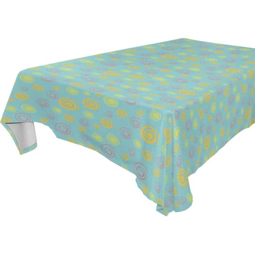 Boho-Tischdecke, abwischbar, für Küche und Esszimmer, Camping, 1,8 m - 2,4 m, waschbar, wasserdicht, 1 Stück, Größe 137 x 183 cm, Blau-Gelb Boho-Tischdecke, abwischbar, für Küche und Esszimmer, Camping, 1,8 m - 2,4 m, waschbar, wasserdicht, 1 Stück, Größe 137 x 183 cm, Blau-Gelb von famyily