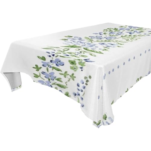 Boho-Tischdecke mit Pfirsichblumen, abwischbar, für Küche und Esszimmer, für den täglichen Gebrauch, 1,8 m - 2,4 m, lichtecht, für rechteckige Tische, 1 Stück, Größe 137 x 183 cm von famyily