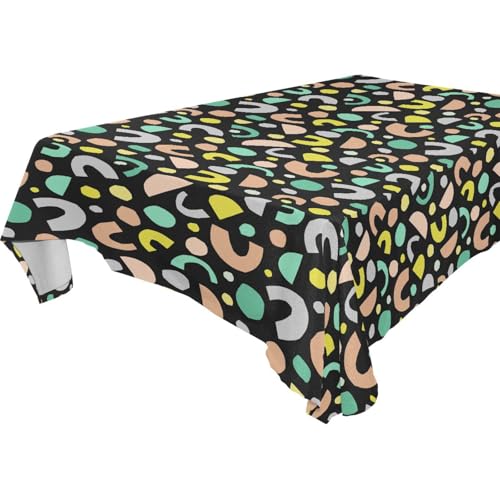 Bunte, abstrakte Tischdecke, rechteckig, abwischbar, für Küche und Esszimmer, Hochzeit, 1,8 m - 2,4 m, Anti-Schrumpfung, Picknick-Esstischschutz, 1 Stück, Größe 137 x 183 cm Bunte, abstrakte Tischdecke, rechteckig, abwischbar, für Küche und Esszimmer, Hochzeit, 1,8 m - 2,4 m, Anti-Schrumpfung, Picknick-Esstischschutz, 1 Stück, Größe 137 x 183 cm von famyily