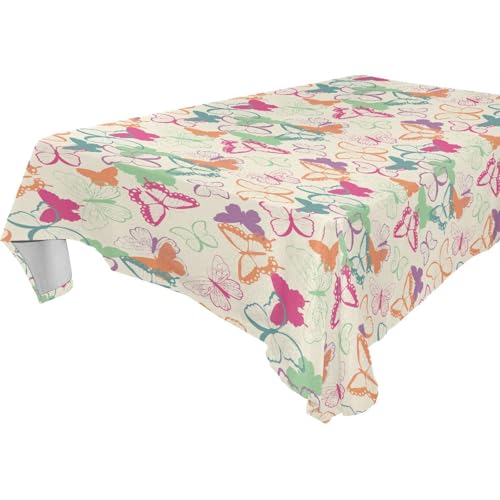 Bunte Pailletten-Tischdecke mit Schmetterlingen, abwischbar, für Küche und Esszimmer, Party, 1,8 m - 2,4 m, dekorativer Grilltischschutz für rechteckige Tische, 1 Stück, Größe 137 x 183 cm Bunte Pailletten-Tischdecke mit Schmetterlingen, abwischbar, für Küche und Esszimmer, Party, 1,8 m - 2,4 m, dekorativer Grilltischschutz für rechteckige Tische, 1 Stück, Größe 137 x 183 cm von famyily