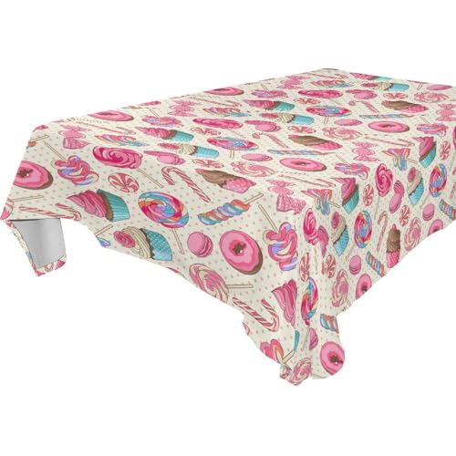 Bunte Tischdecke im Boho-Stil mit süßem Lutscher-Makronen-Motiv, abwischbar, für Küche und Esszimmer, Hochzeit, 1,8 m - 2,4 m dick, Grill-/Esstischschutz, 1 Stück, Größe 137 x 183 cm Bunte Tischdecke im Boho-Stil mit süßem Lutscher-Makronen-Motiv, abwischbar, für Küche und Esszimmer, Hochzeit, 1,8 m - 2,4 m dick, Grill-/Esstischschutz, 1 Stück, Größe 137 x 183 cm von famyily