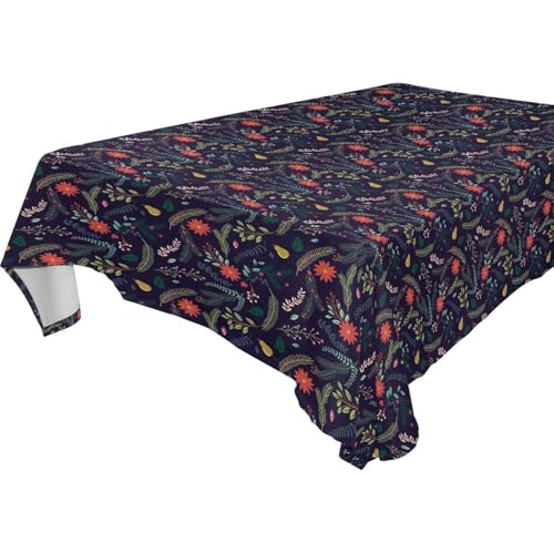 Bunte Tischdecke mit Weihnachtsblumen, rechteckig, abwischbar, für Küche und Esszimmer, Herbstdekoration, 1,8 m - 2,4 m, staubdicht, Party-Tischdecke, 1 Stück, Größe 137 x 183 cm Bunte Tischdecke mit Weihnachtsblumen, rechteckig, abwischbar, für Küche und Esszimmer, Herbstdekoration, 1,8 m - 2,4 m, staubdicht, Party-Tischdecke, 1 Stück, Größe 137 x 183 cm von famyily