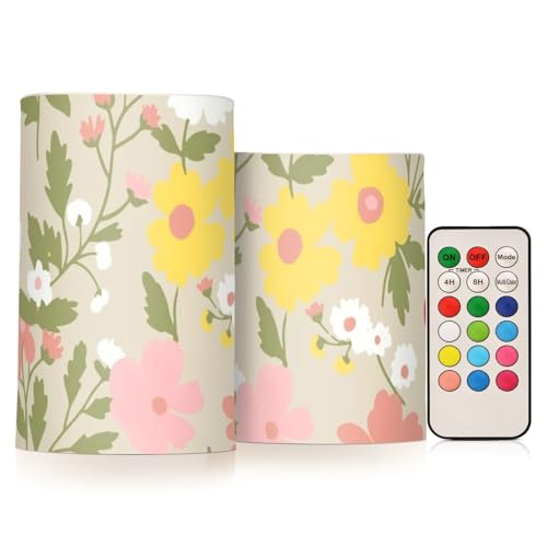 Bunte flammenlose Kerze im Vintage-Stil mit Timer, glitzernd, flammenlose Kerzen, elektronische Lichter, winddicht, Timer für Fenster, batteriebetrieben, 2-teiliges Set Bunte flammenlose Kerze im Vintage-Stil mit Timer, glitzernd, flammenlose Kerzen, elektronische Lichter, winddicht, Timer für Fenster, batteriebetrieben, 2-teiliges Set von famyily