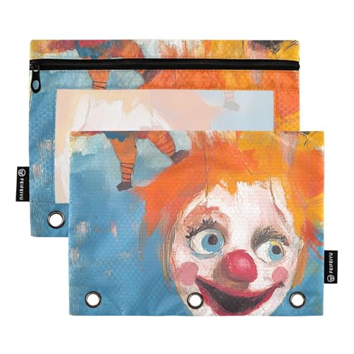 Bunter Clown-Springfigur, Taschenmappe, Federmäppchen für 3 Ringe, Bindertasche mit 3 Löchern, für Schule, Schreibwaren Bunter Clown-Springfigur, Taschenmappe, Federmäppchen für 3 Ringe, Bindertasche mit 3 Löchern, für Schule, Schreibwaren von famyily