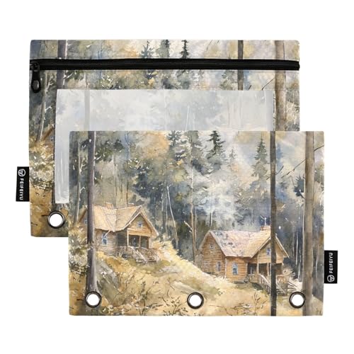 Cabins West Virginia Bindertaschen, Kunststoff-Federmäppchen für Ordner, Ordner mit 3 Löchern für Untersuchung, Schreibwarenbedarf Cabins West Virginia Bindertaschen, Kunststoff-Federmäppchen für Ordner, Ordner mit 3 Löchern für Untersuchung, Schreibwarenbedarf von famyily