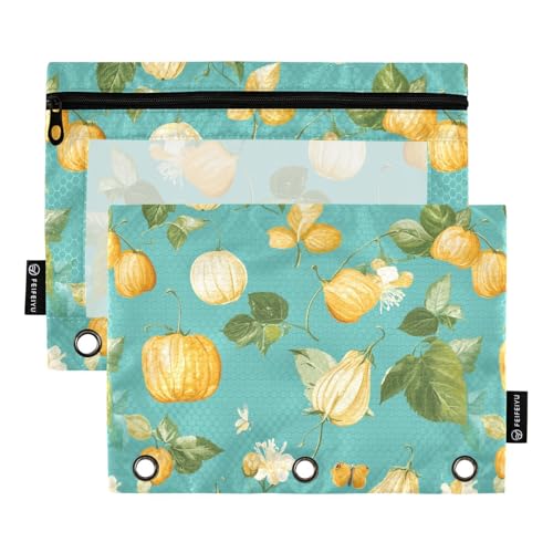 Cape Stachelbeere Früchte Ringe Binder Taschen Kosmetiktasche für 3 Ringe Ordner mit 3 Löchern zur Untersuchung von Zubehör von famyily