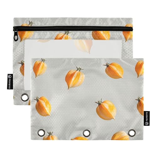 Cape Stachelbeere Obst Silber Binder Tasche 3 Loch gelocht für Binder Ordner mit Binderlöchern für Büro Aufbewahrungsbehälter von famyily