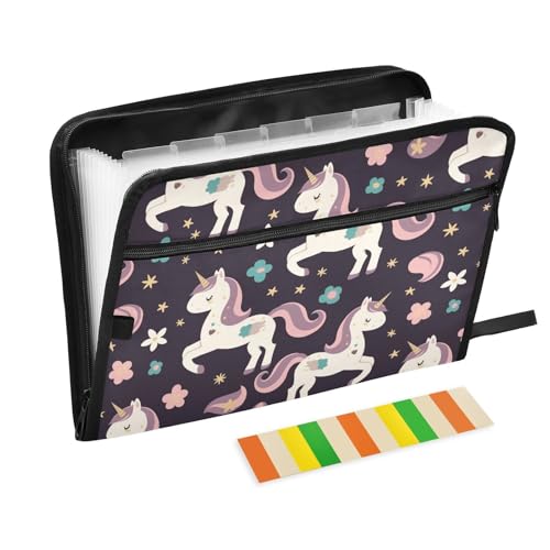 Cartoon-Einhörner, florales Akkordeon-Aktenordner, A4-Größe, Papier-Organizer, Ordner mit Reißverschluss, zum Aufhängen, Dokumentenmappe für Ingenieure, Zahnärzte Cartoon-Einhörner, florales Akkordeon-Aktenordner, A4-Größe, Papier-Organizer, Ordner mit Reißverschluss, zum Aufhängen, Dokumentenmappe für Ingenieure, Zahnärzte von famyily