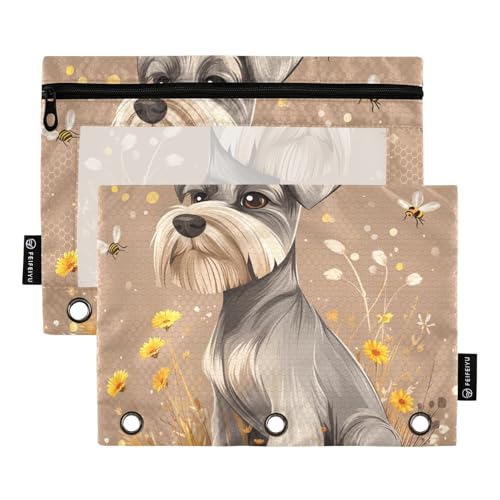 Cartoon Miniatur Schnauzer Hunde Braun Ringe Binder Tasche Aufbewahrungstasche für 3 Loch Binder Taschen mit 3 Ringen für Büro Büro Organizer Cartoon Miniatur Schnauzer Hunde Braun Ringe Binder Tasche Aufbewahrungstasche für 3 Loch Binder Taschen mit 3 Ringen für Büro Büro Organizer von famyily