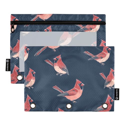 Chic Northern Birds Ringbuchtasche, 3-fach gelocht, für 3 Ringe, Ordnertasche mit 3 Löchern, für Untersuchung, Schreibwaren, Zubehör, Marineblau von famyily