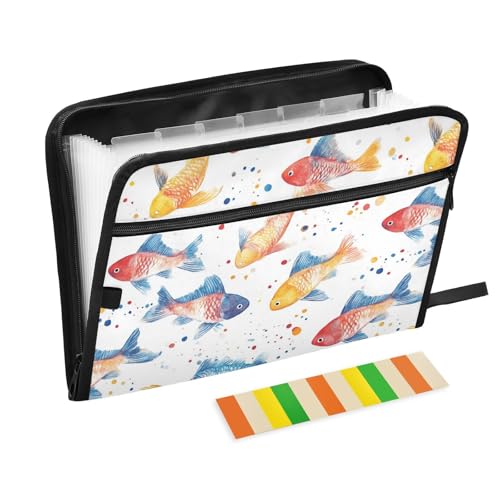 Colorful Beauty Goldfish Akkordeon-Aktenordner, A4-Größe, Ordner mit Trennwänden mit Reißverschluss, Organizer mit Taschen, legale Größe, erweiterbar für Medizinstudenten, Krankenhäuser Colorful Beauty Goldfish Akkordeon-Aktenordner, A4-Größe, Ordner mit Trennwänden mit Reißverschluss, Organizer mit Taschen, legale Größe, erweiterbar für Medizinstudenten, Krankenhäuser von famyily