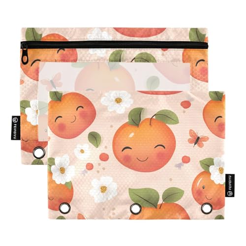 Cute Serviceberry Fruit Bleistiftbeutel, 3-fach gelocht, für 3 Ringe, Ordnertasche mit 3 Löchern für Schule, Schreibwaren, Organizer, Upplies von famyily