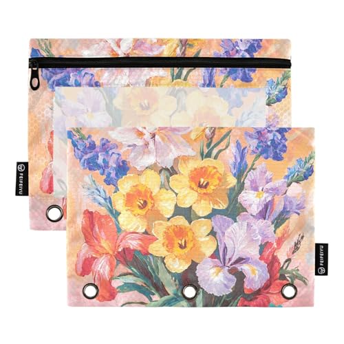 Daffodil Iris Blush Ringbuch Tasche Make-up Tasche für 3 Ringe Binder Tasche mit 3 Löchern für Untersuchung Zuhause Reise Karten Aufbewahrungsbehälter Daffodil Iris Blush Ringbuch Tasche Make-up Tasche für 3 Ringe Binder Tasche mit 3 Löchern für Untersuchung Zuhause Reise Karten Aufbewahrungsbehälter von famyily