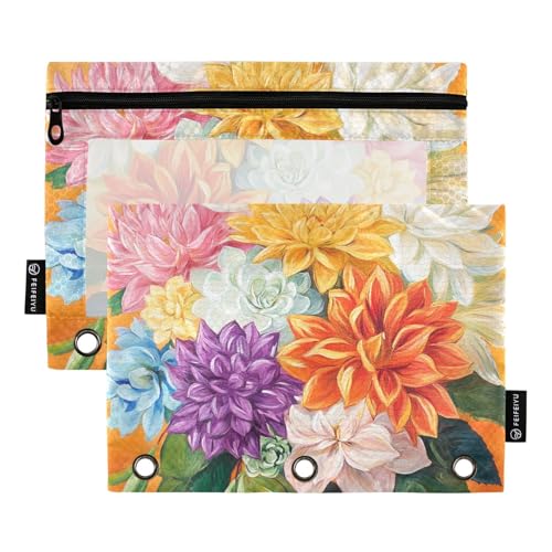 Dahlie Sukkulenten Pflanzen Orange Ringe Binder Taschen Kunststoff Federmäppchen für 3 Ringe Ordner Etui mit drei Ringen für Schule Zuhause Reise Karten Aufbewahrungsbehälter Dahlie Sukkulenten Pflanzen Orange Ringe Binder Taschen Kunststoff Federmäppchen für 3 Ringe Ordner Etui mit drei Ringen für Schule Zuhause Reise Karten Aufbewahrungsbehälter von famyily