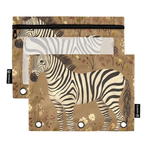 Dokumententasche mit Cartoon-Tiermotiv, braune Ringe, Dokumententasche für 3-Loch-Bindertaschen mit drei Ringen, für Studenten, Schreibwarenzubehör von famyily