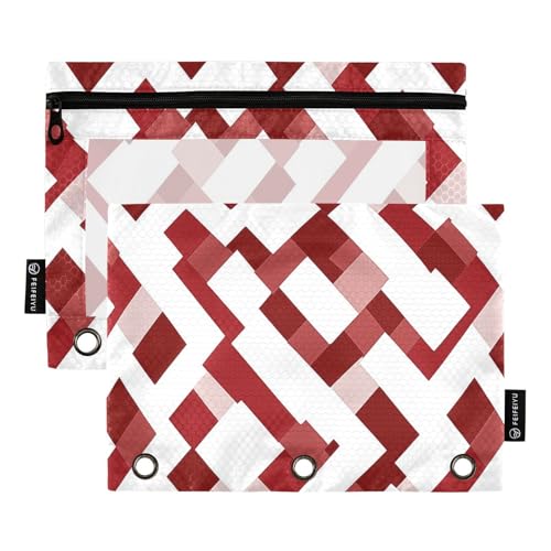 Einzigartige, weiß-rote Bindertaschen, 3-fach gelocht, für 3-Ringe, Ordner mit 3 Ringen, für Untersuchung, Schreibwarenbedarf von famyily