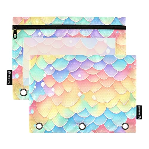 Energetic Rainbow Dragon Scales Glitzernde Ringe Binder Tasche Kosmetiktasche für 3 Loch Binder Taschen mit Binderlöchern für Büro Aufbewahrungsbehälter Energetic Rainbow Dragon Scales Glitzernde Ringe Binder Tasche Kosmetiktasche für 3 Loch Binder Taschen mit Binderlöchern für Büro Aufbewahrungsbehälter von famyily