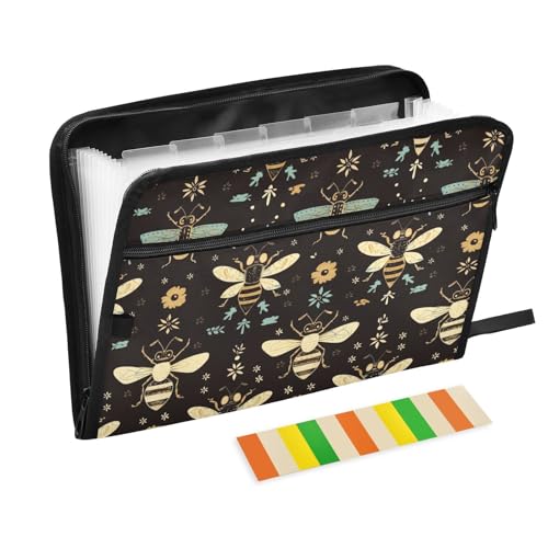 Fächermappe mit Bienen-Insekten, A4-Größe, erweiterbare Hängemappe mit Taschen, Kunststoff, Fächermappe für Polizeitickets, klinische Krankenpflege Fächermappe mit Bienen-Insekten, A4-Größe, erweiterbare Hängemappe mit Taschen, Kunststoff, Fächermappe für Polizeitickets, klinische Krankenpflege von famyily