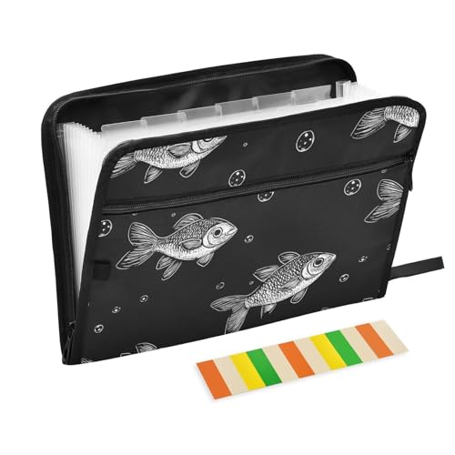 Fächermappe mit Fischblasen-Motiv, A4-Format, mit Reißverschlusstasche, Hängeregistratur-Tasche für Architekten, Baustelle Fächermappe mit Fischblasen-Motiv, A4-Format, mit Reißverschlusstasche, Hängeregistratur-Tasche für Architekten, Baustelle von famyily