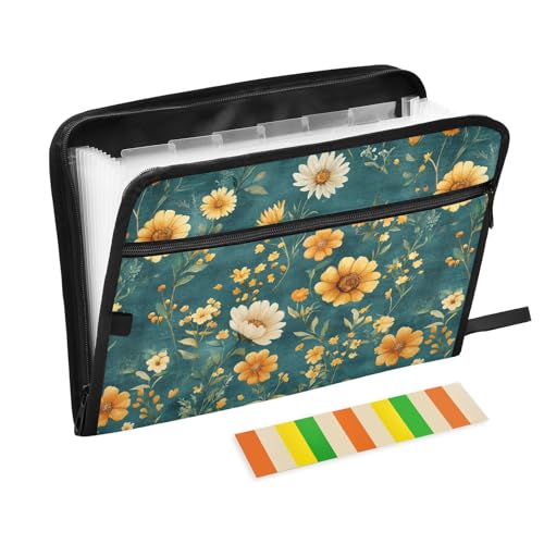 Fächermappe mit Herbstblumen, Sonnenblume, Lilie, Rosmarin, Blaugrün, A4, erweiterbare Hängemappe mit Taschen, Fächermappe, Hängemappe, Tasche für Sozialarbeiter, Krankenpflege Fächermappe mit Herbstblumen, Sonnenblume, Lilie, Rosmarin, Blaugrün, A4, erweiterbare Hängemappe mit Taschen, Fächermappe, Hängemappe, Tasche für Sozialarbeiter, Krankenpflege von famyily