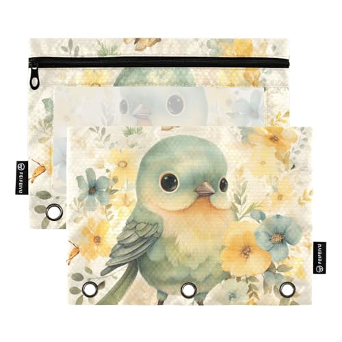 Federmäppchen mit niedlichem Spatzenmotiv, Blume, Vogel, Beige, 3 Locher für drei Ringe, Bindertaschen mit Reißverschluss, für Studenten, Zuhause, Reisen, Karten, Aufbewahrungsbehälter Federmäppchen mit niedlichem Spatzenmotiv, Blume, Vogel, Beige, 3 Locher für drei Ringe, Bindertaschen mit Reißverschluss, für Studenten, Zuhause, Reisen, Karten, Aufbewahrungsbehälter von famyily