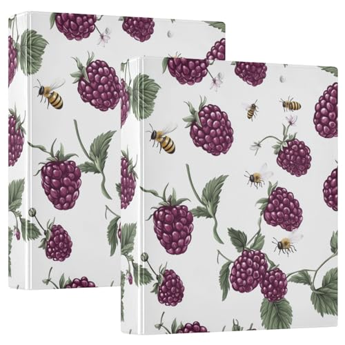 Fresh Boysenberry Fruit White 3,8 cm Ringordner mit Klemmbrett, 1/2 Stück, sortierte Ordner, Hardcover, 1 Stück von famyily