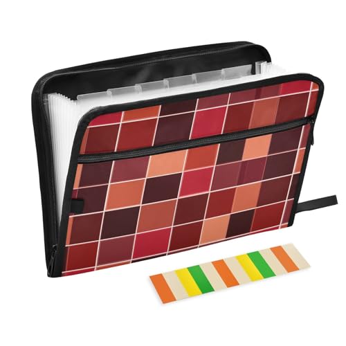 Glam Squares Erweiterbare Aktenordner, A4-Größe, Akkordean-Aktenordner mit Taschen, Aktenordner, Kunststoff-Hängeregistasche, für Ernährungsberater, Krankenpflege, Schule, Burgunderrot Glam Squares Erweiterbare Aktenordner, A4-Größe, Akkordean-Aktenordner mit Taschen, Aktenordner, Kunststoff-Hängeregistasche, für Ernährungsberater, Krankenpflege, Schule, Burgunderrot von famyily