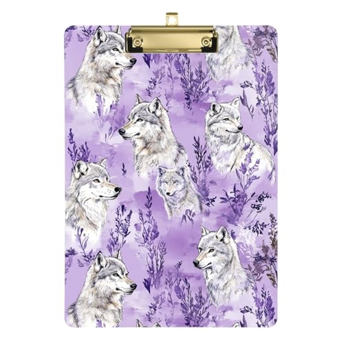 Glam Wolf Klemmbrett, Still-Klemmbrett, Bilder-Clipboards, Büroklammerbrett für Medizinstudenten, Militär, 31,8 x 68,6 cm, Violett von famyily