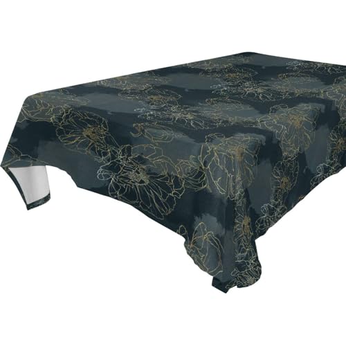 Gold Line Tischdecke, wasserdicht, mit Blumenmuster, abwischbar, für Küche und Esszimmer, Teetisch, 1,8 m - 2,4 m dick, für den Außenbereich, Esstischschutz, 1 Stück, Größe 137 x 183 cm Gold Line Tischdecke, wasserdicht, mit Blumenmuster, abwischbar, für Küche und Esszimmer, Teetisch, 1,8 m - 2,4 m dick, für den Außenbereich, Esstischschutz, 1 Stück, Größe 137 x 183 cm von famyily