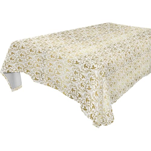 Goldfarbene Luxus-Tischdecke, rechteckig, abwischbar, für Küche und Esszimmer, Grill, 1,8 m - 2,4 m, knitterfrei, Danksagungs-Tischschutz für Esszimmer, 1 Stück, Größe 137 x 183 cm Goldfarbene Luxus-Tischdecke, rechteckig, abwischbar, für Küche und Esszimmer, Grill, 1,8 m - 2,4 m, knitterfrei, Danksagungs-Tischschutz für Esszimmer, 1 Stück, Größe 137 x 183 cm von famyily