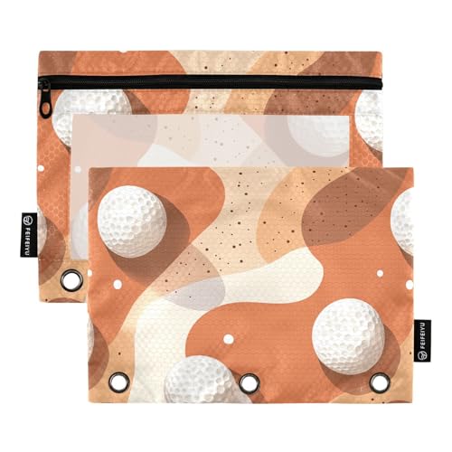 Golfball Terrakotta Binder Tasche Federmäppchen für 3 Ringe Ordner mit Wasserdicht für Untersuchung Schreibwaren Versorgung von famyily