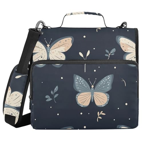 Graceful Butterflies Leaves Ringbuch mit 20 Ringen, mit Reißverschluss, mit Griff, mehrere Taschen, tragbar, für Zuhause, Reisen, sichere Aufbewahrungstasche für die Schule Graceful Butterflies Leaves Ringbuch mit 20 Ringen, mit Reißverschluss, mit Griff, mehrere Taschen, tragbar, für Zuhause, Reisen, sichere Aufbewahrungstasche für die Schule von famyily