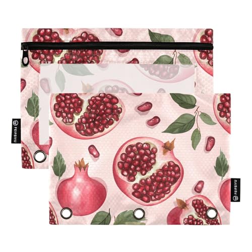 Granatapfel-Frucht-Rouge-Bindertaschen, 3 Locher für Ordner, 3 Ringe mit 3 Ringen, für Schule, Schreibwaren von famyily