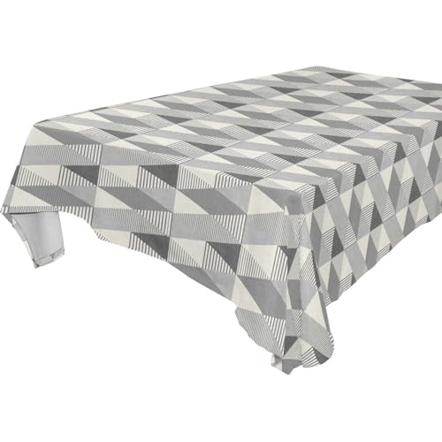 Graue, lässige Designer-Tischdecke, geometrisch, abwaschbar, für Küche und Esszimmer, Camping, 1,8 m - 2,4 m, dekorative Geburtstagstischdecke, 1 Stück, Größe 137 x 183 cm Graue, lässige Designer-Tischdecke, geometrisch, abwaschbar, für Küche und Esszimmer, Camping, 1,8 m - 2,4 m, dekorative Geburtstagstischdecke, 1 Stück, Größe 137 x 183 cm von famyily