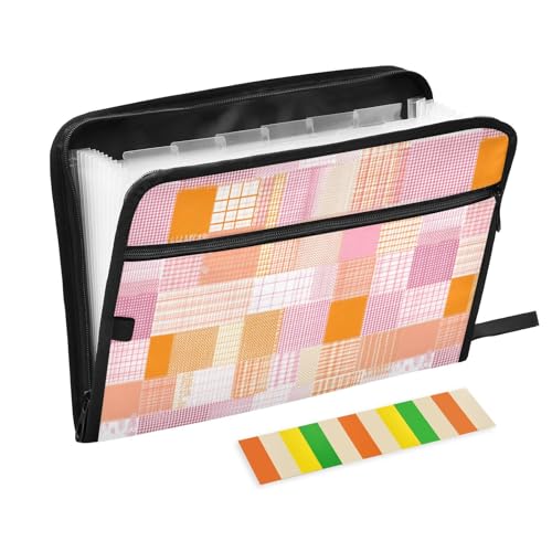 Hängemappe, Fischgrätenmuster, Hahnentrittmuster, kariert, Orange / Rosa, Quallen, A4-Größe, Ordner mit Trennwänden, mit Taschen, Aktenordner, Taschen-Organizer und Aufbewahrung für die Beinschule Hängemappe, Fischgrätenmuster, Hahnentrittmuster, kariert, Orange / Rosa, Quallen, A4-Größe, Ordner mit Trennwänden, mit Taschen, Aktenordner, Taschen-Organizer und Aufbewahrung für die Beinschule von famyily