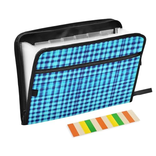 Hängemappe, Fischgrätenmuster, Hahnentrittmuster, kariert, blau, türkis, A4-Größe, Tasche, erweiterbare Mappe mit Taschen, Akkordean-Organizer, Organizer mit Ordnern für Ernährungsberater, Krankenhaus Hängemappe, Fischgrätenmuster, Hahnentrittmuster, kariert, blau, türkis, A4-Größe, Tasche, erweiterbare Mappe mit Taschen, Akkordean-Organizer, Organizer mit Ordnern für Ernährungsberater, Krankenhaus von famyily