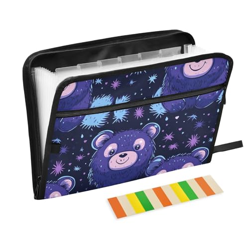 Happy Bear Fächermappe, A4-Größe, Fächer, erweiterbare Datei mit Reißverschluss, Kunststoff, für Inspektoren, Krankenpflege, Schule Happy Bear Fächermappe, A4-Größe, Fächer, erweiterbare Datei mit Reißverschluss, Kunststoff, für Inspektoren, Krankenpflege, Schule von famyily