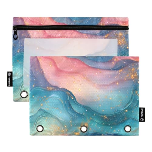 Hot Pink Türkis Grün Federmäppchen Federmäppchen für Binder Ordner mit 3 Löchern für Kinder Schreibwaren Zubehör von famyily