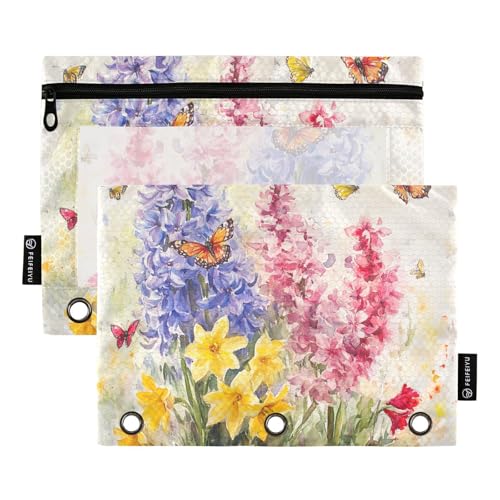 Hyazinthen, Rosen-, Schmetterlings-, Bienen-Ordner, Taschenmappen, 3 Ringe für 3-Loch-Bindertaschen mit Binderlöchern für die Untersuchung von Zubehör von famyily