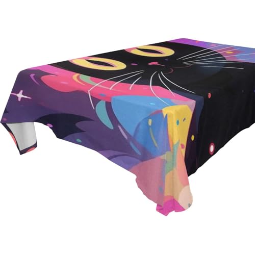 Kleine quadratische Tischdecke mit niedlichem Cartoon-Motiv, abwischbar, für Küche und Esszimmer, Hochzeit, 1,8 m - 2,4 m, lichtecht, für den täglichen Gebrauch, Tischschutz für Esszimmer, 1 Stück von famyily