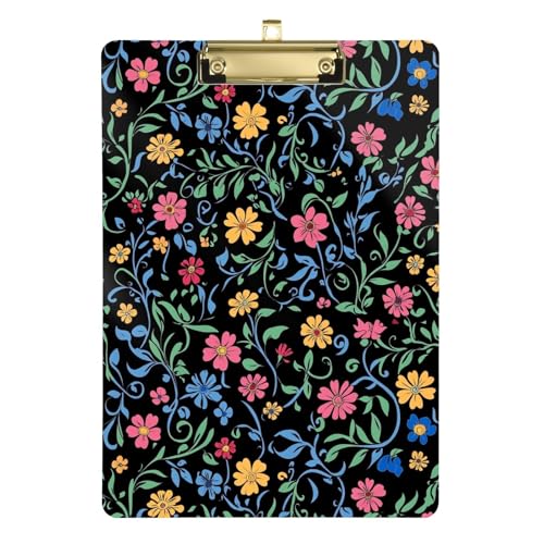 Kleines buntes Klemmbrett mit Blumenmuster, legale Größe, Acryl-Klemmbrett für Krankenpflege-Edition, Küche, 31,8 x 40,6 cm von famyily
