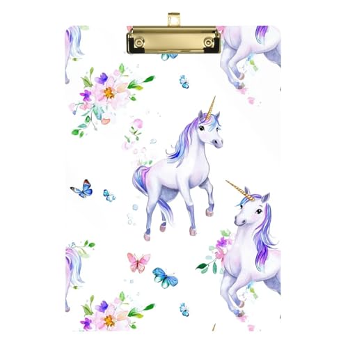 Klemmbrett mit Cartoon-Einhorn, weiß, aus Kunststoff, legale Größe, Klemmbrett, Acryl-Klemmbretter für Ingenieure, Militär, 31,8 x 81,3 cm von famyily