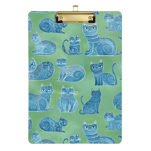 Klemmbrett mit Cartoon-Motiv, russische Bluecats, Grün, legale Größe, Klemmbrett, Klemmbrett, transparent, dekoratives Klemmbrett für Krankenpflege-Edition, Schule, 31,8 x 78,7 cm Klemmbrett mit Cartoon-Motiv, russische Bluecats, Grün, legale Größe, Klemmbrett, Klemmbrett, transparent, dekoratives Klemmbrett für Krankenpflege-Edition, Schule, 31,8 x 78,7 cm von famyily