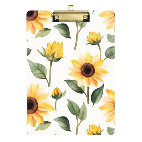 Klemmbrett mit Sonnenblumen, gelb-weiß, für Krankenpflege, Bild-Clipboards, Cliper Board für Inspektoren, Zahnärzte, 31,8 x 55,9 cm von famyily