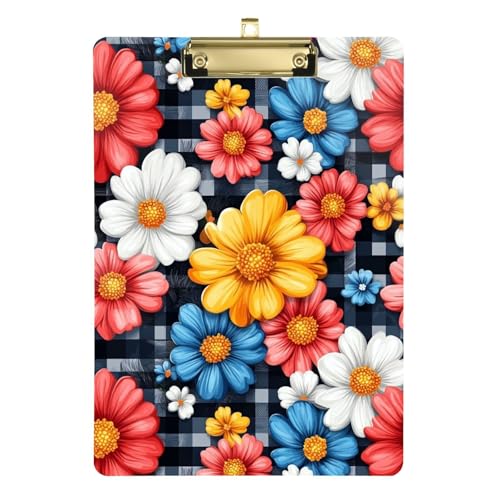 Klemmbrett mit bunten Blumen, Büffel-Klemmbrett, legale Größe, Kunststoff-Klemmbretter für Kinderkrankenschwestern, Auto, 31,8 x 22,9 cm von famyily