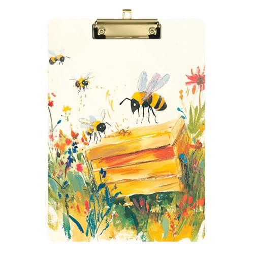 Klemmbrett mit gelber Biene, zum Sammeln von Honig, Metall, Papierarbeiten, Klemmbrett, Bürobedarf, Klemmbrett für Krankenpflege, medizinische Referenz, 31,8 x 22,9 cm Klemmbrett mit gelber Biene, zum Sammeln von Honig, Metall, Papierarbeiten, Klemmbrett, Bürobedarf, Klemmbrett für Krankenpflege, medizinische Referenz, 31,8 x 22,9 cm von famyily